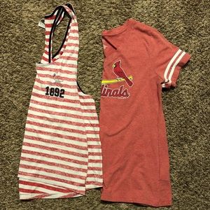 Cardinals bundle 1 tee and 1 tank top. Size Large